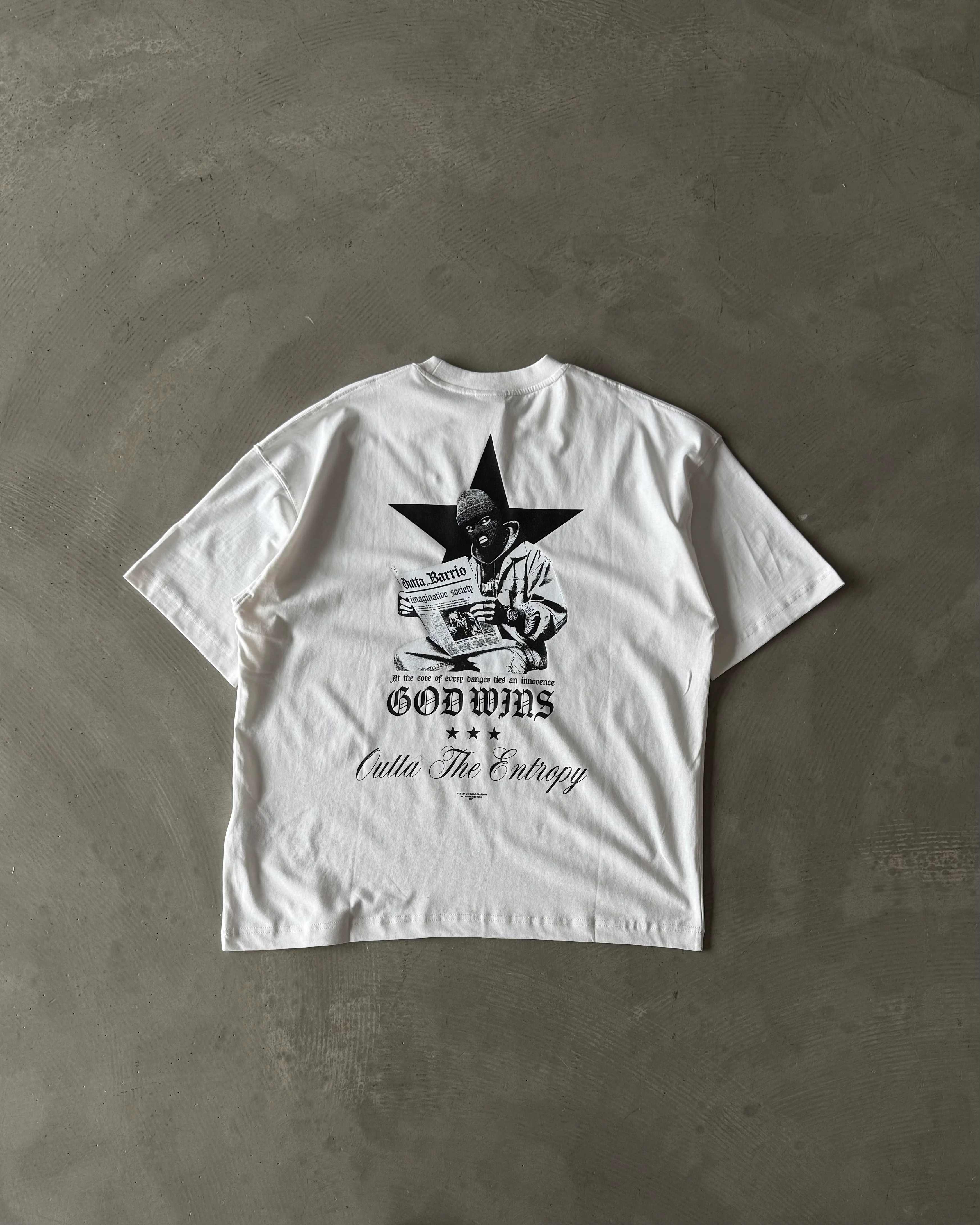 Arka Baskılı " Gazete " Basic T-Shirt