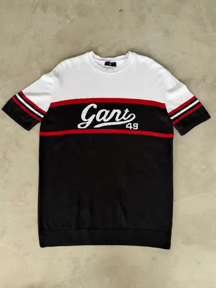 Göğüs Logo Detaylı Triko T-Shirt