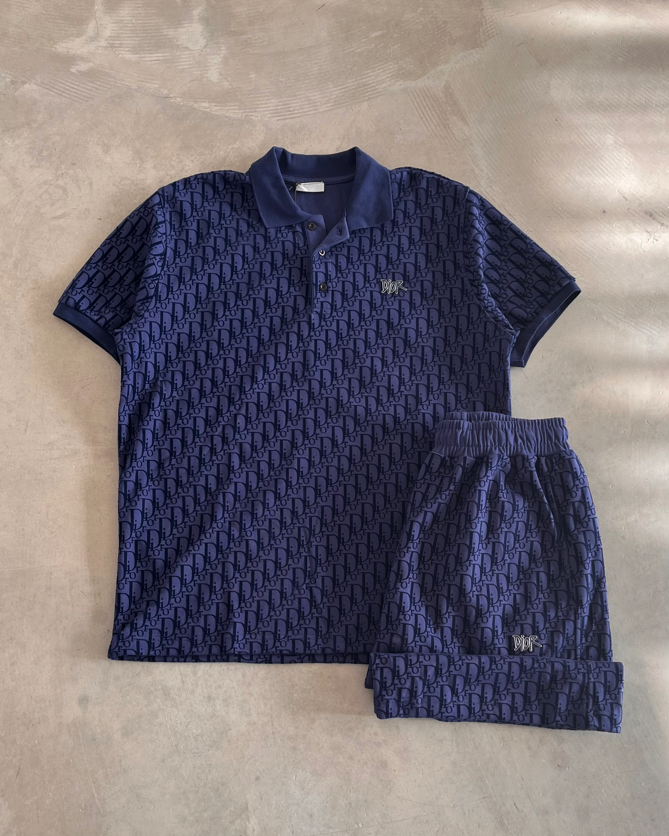 Full Logo Kabartmalı Şort Takımı