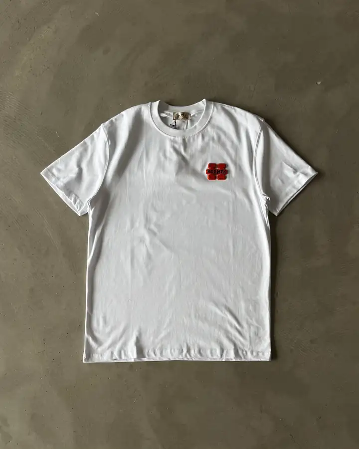 Sol Göğüs Logo Nakışlı Basic T-Shirt - Beyaz