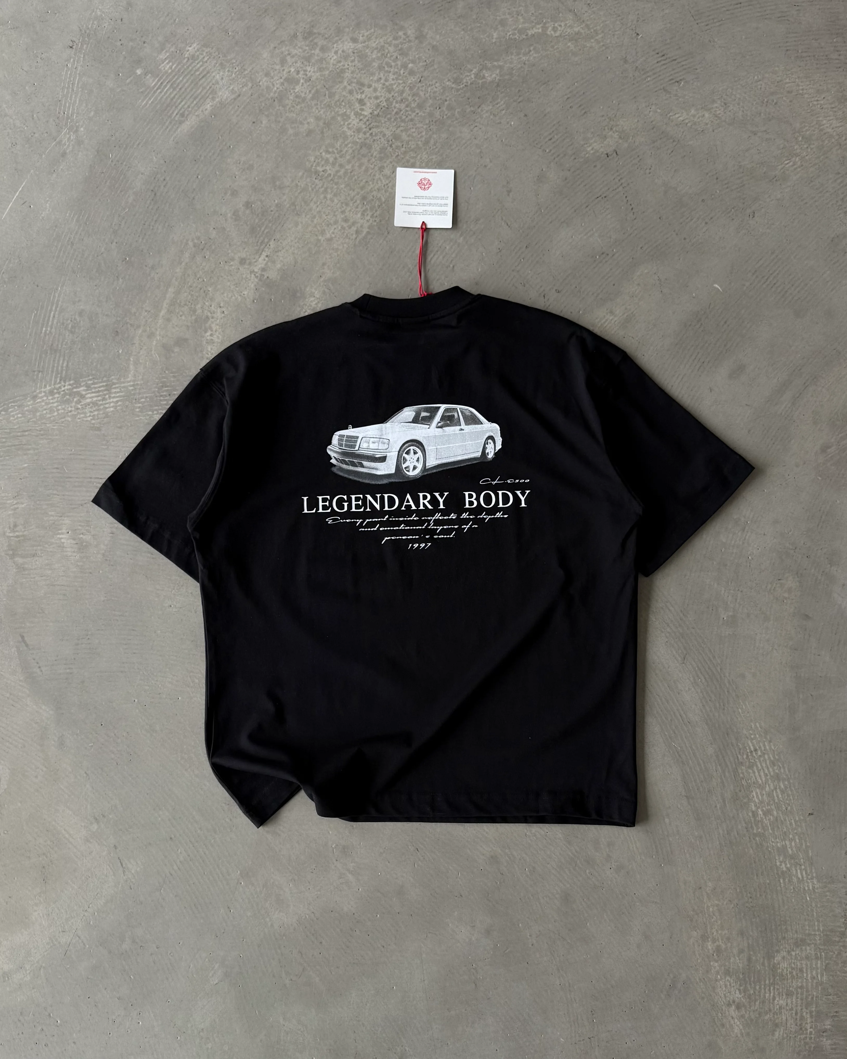 Arka Araba Baskılı Basic T-Shirt