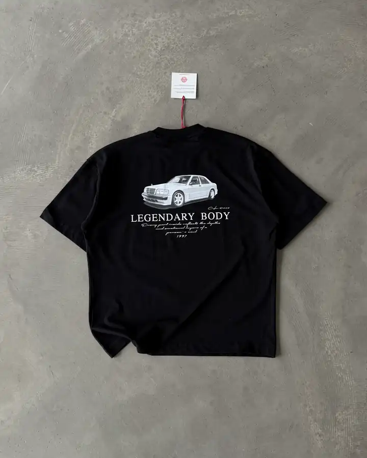 Arka Araba Baskılı Basic T-Shirt