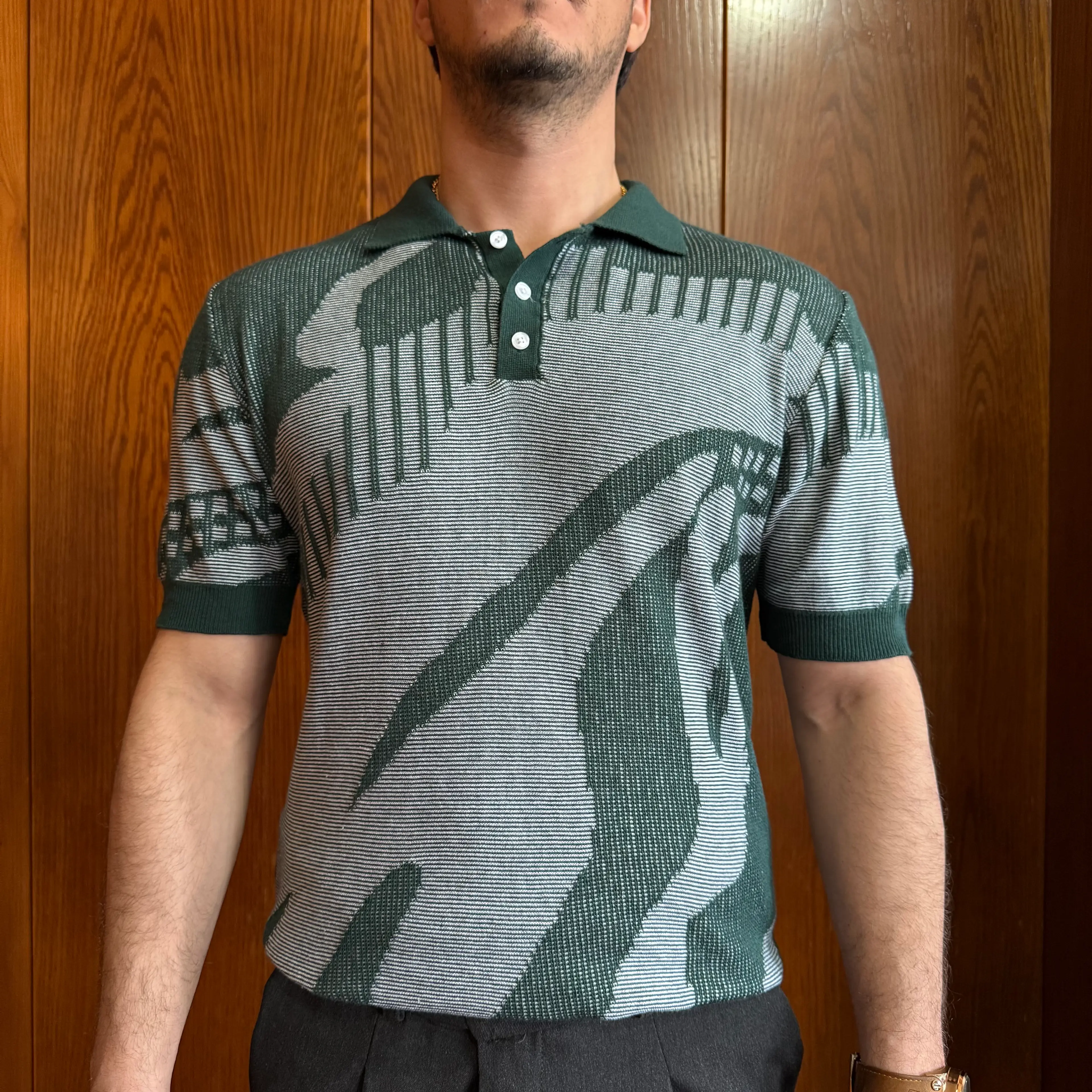 Parça Desenli Polo Yaka T-Shirt