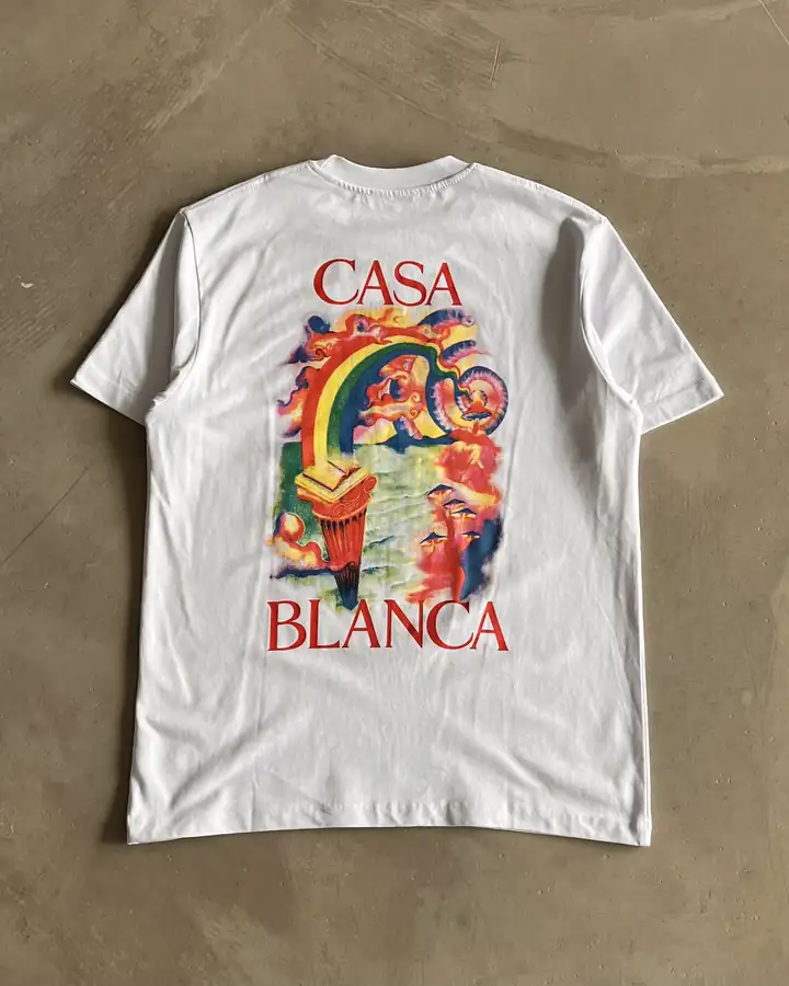  Renkli Ön ve Arka Baskılı Basic T-Shirt