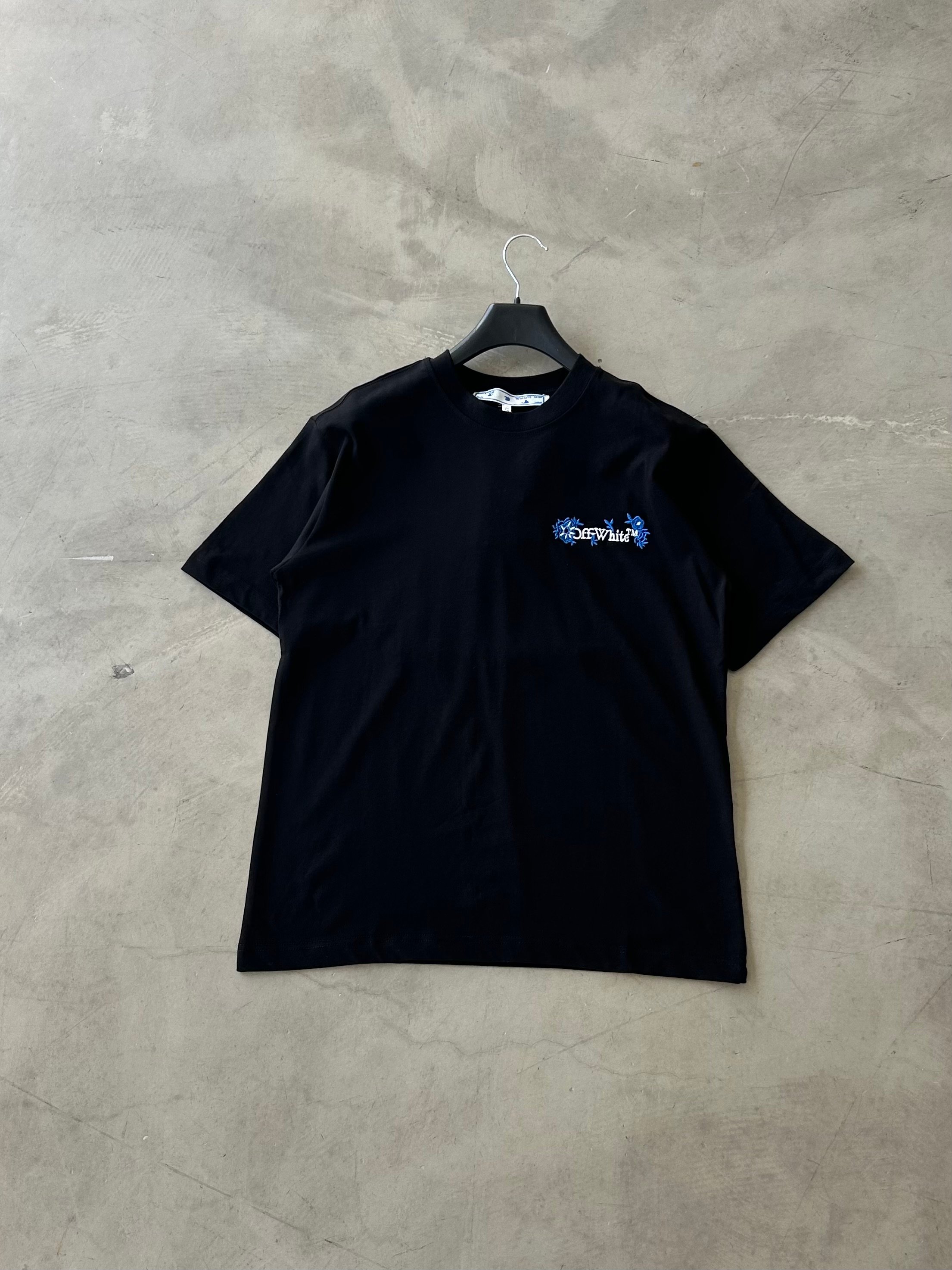 OW Nakışlı Premium Basic Tshirt - Siyah
