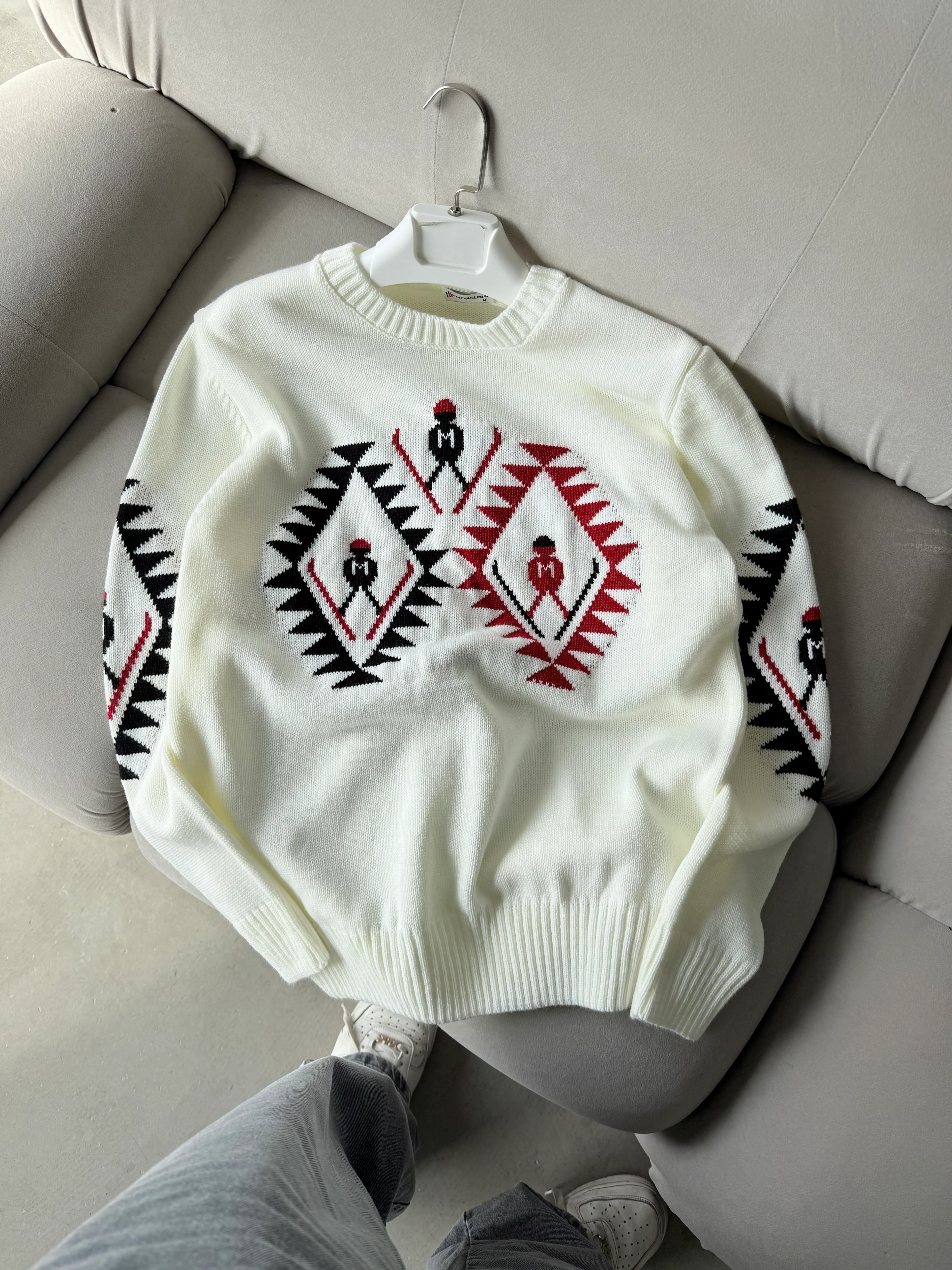 MNC Premium Nakışlı Triko - Beyaz