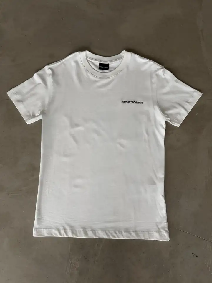 Sol Göğüs Nakış Detaylı T-Shirt - Beyaz