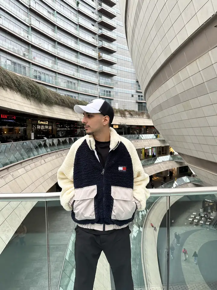 TMY Nakışlı Peluş Premium Zip - Lacivert