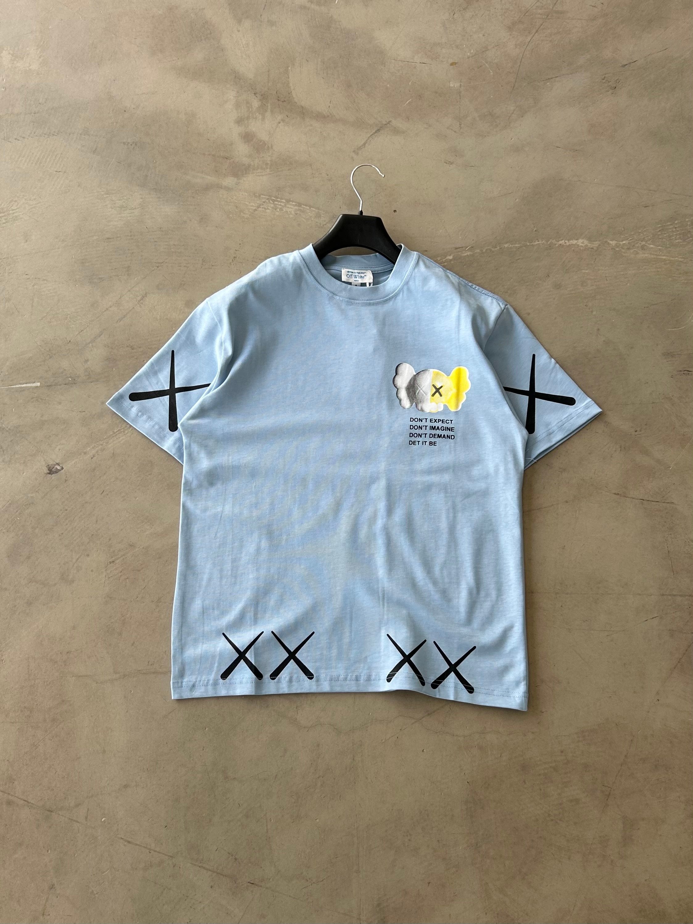 OW Baskılı Premium Basic Tshirt - Bebe Mavisi