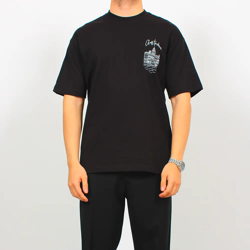 Ön ve Sırt Baskılı Basic T-Shirt