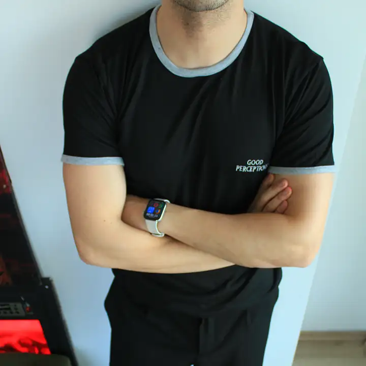 Bisiklet Yaka Garnili Erkek T-Shirt