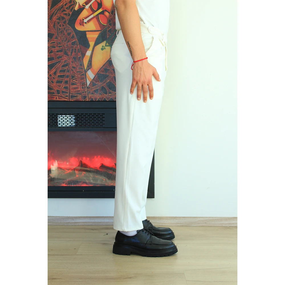 Kapaklı Süs Cep Detaylı Kumaş Pantolon