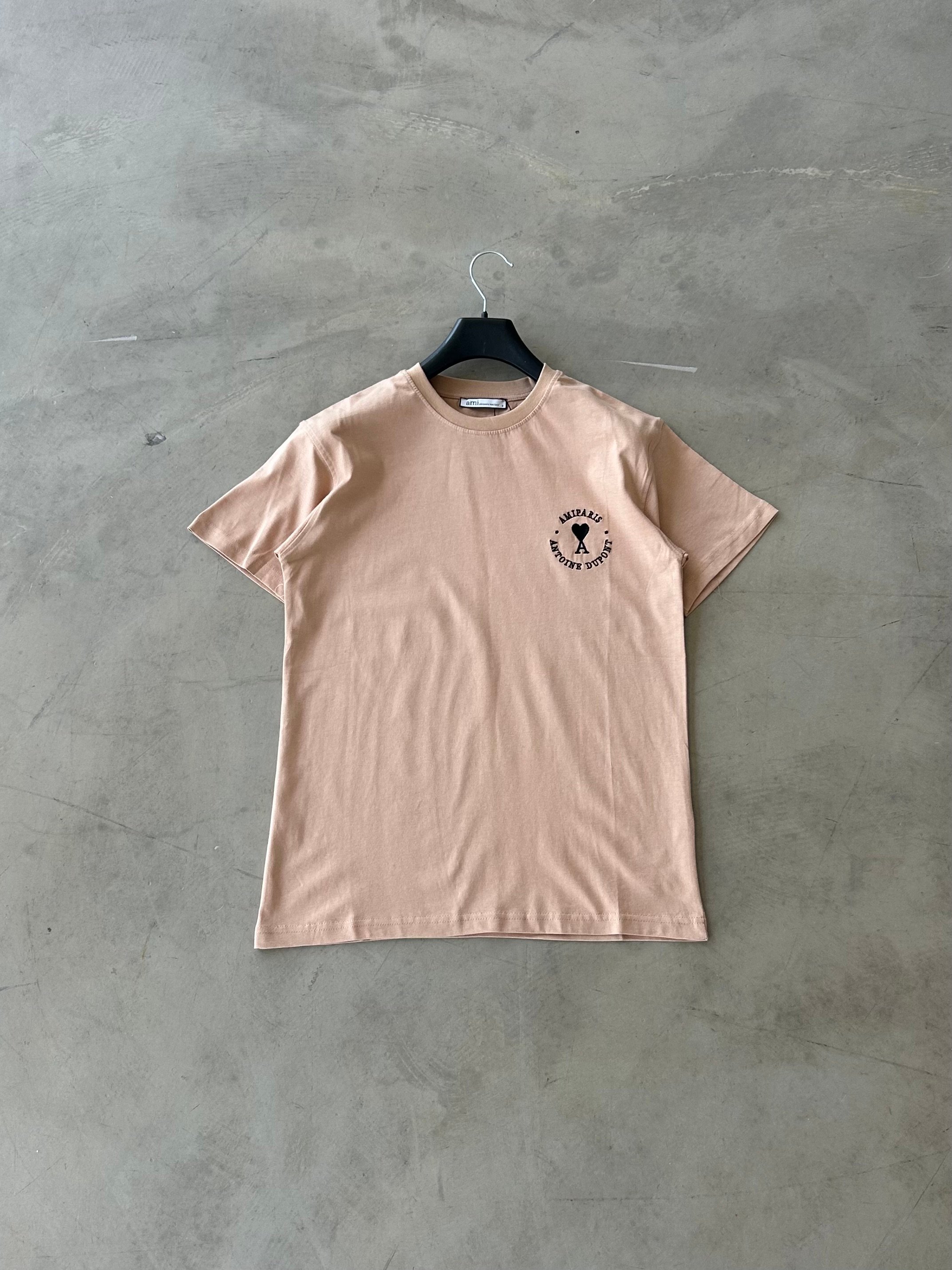 A. Paris Nakışlı Premium Basic Tshirt - Krem