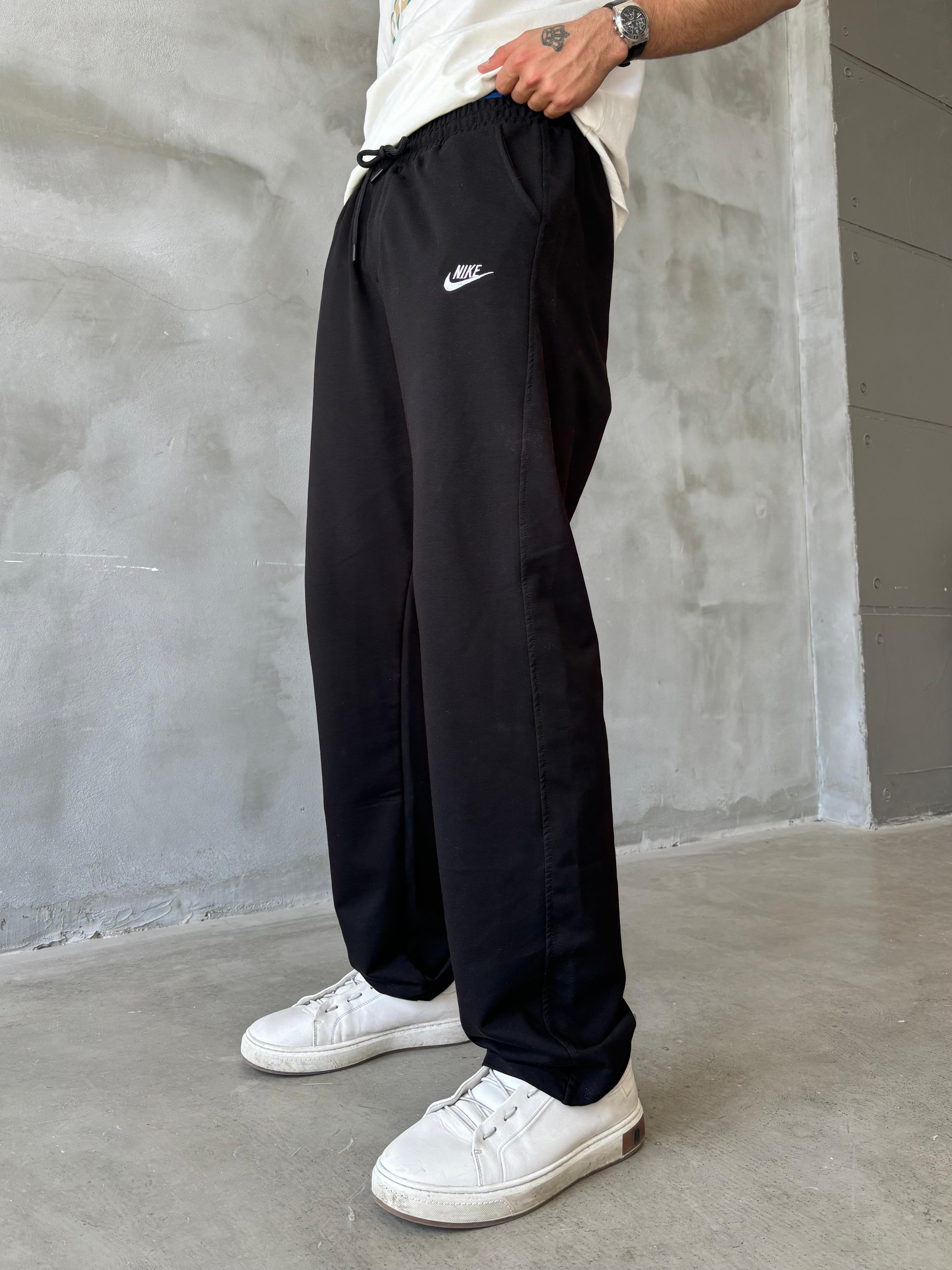 NK Nakışlı Baggy Fit Eşofman  - Siyah