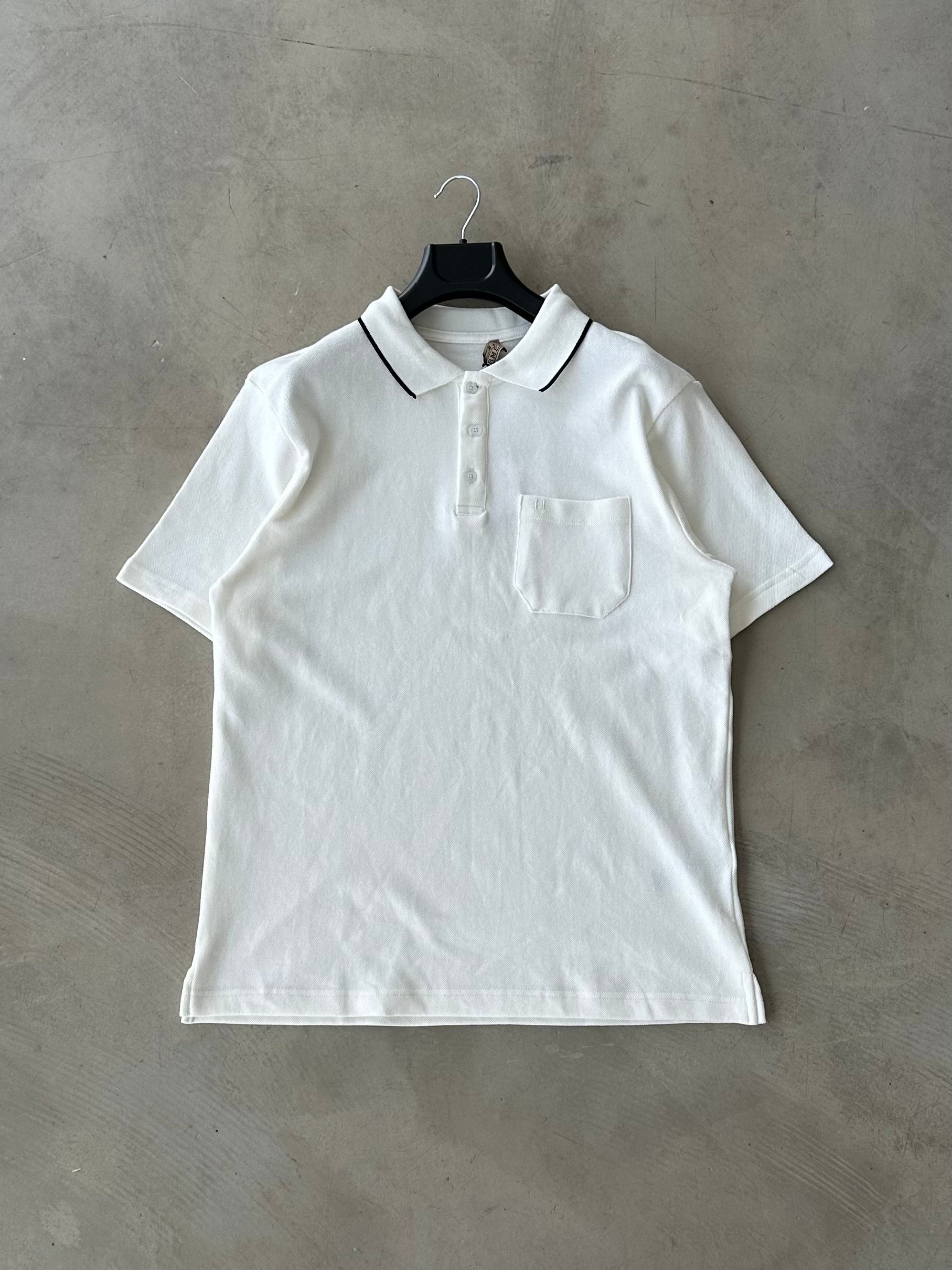HM Nakışlı Premium Polo Yaka Tee - Beyaz