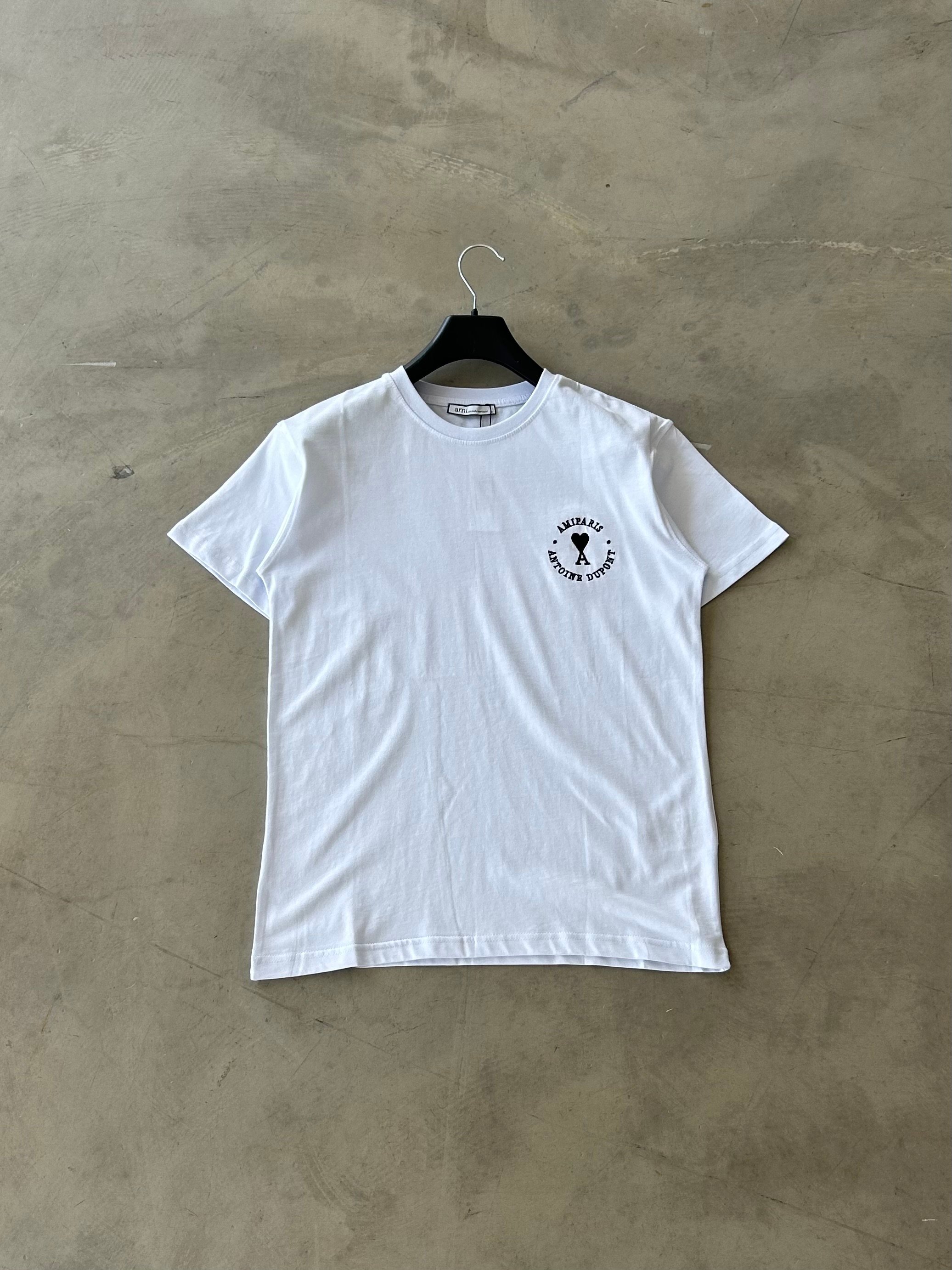 A. Paris Nakışlı Premium Basic Tshirt - Beyaz