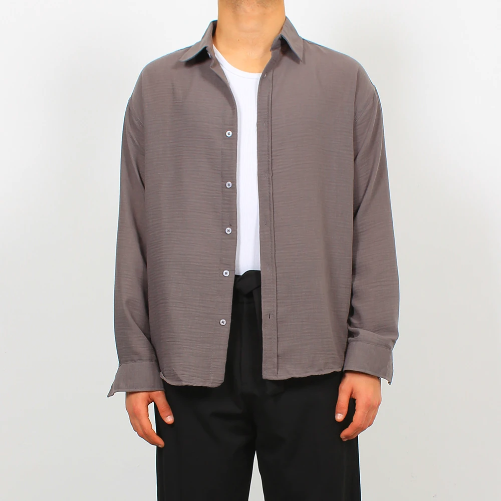 Pera-Bambu Keten Oversize Gömlek