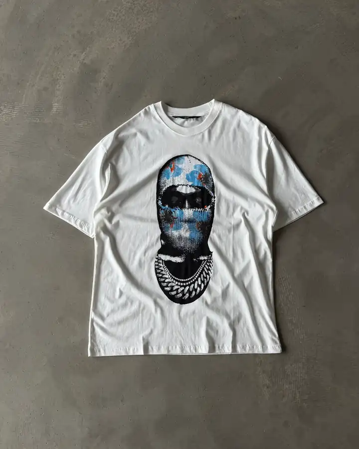 Ön Baskılı Kısa Kollu T-Shirt - Beyaz