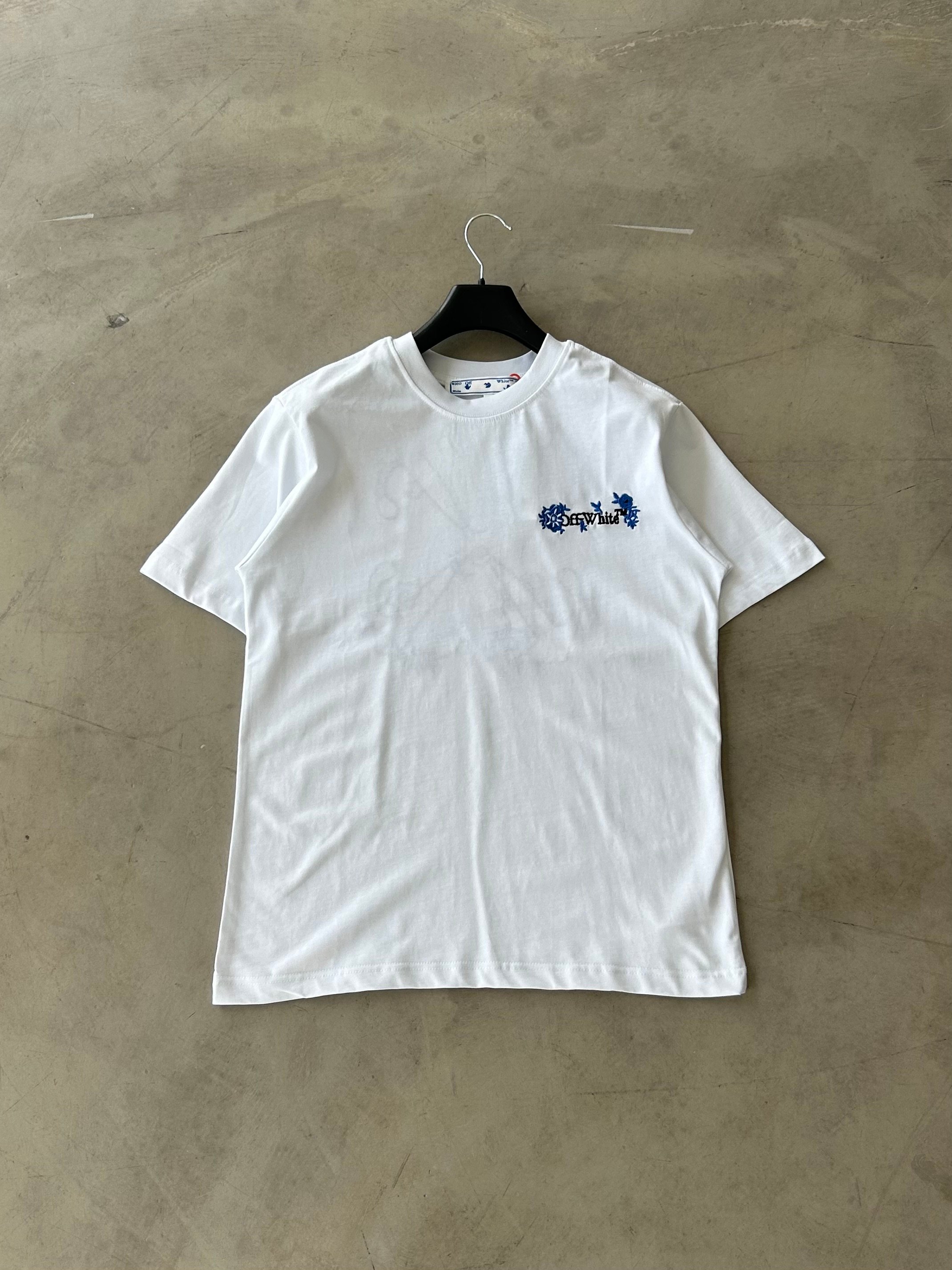 OW Nakışlı Premium Basic Tshirt - Beyaz