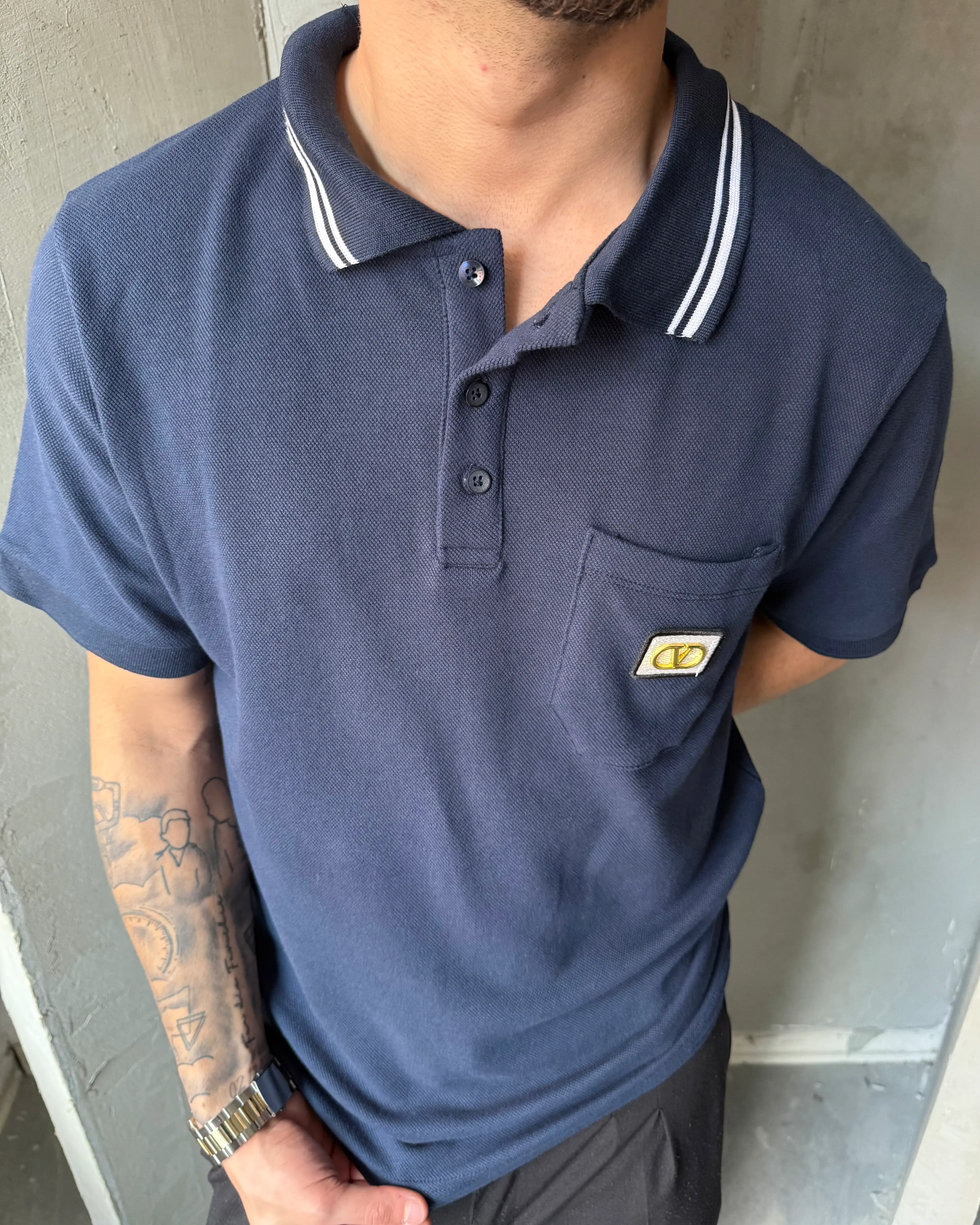 Cep ve Demir Logo Detaylı Polo Yaka T-Shirt
