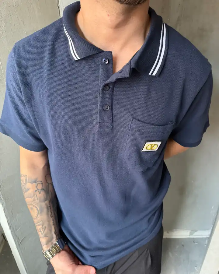 Cep ve Demir Logo Detaylı Polo Yaka T-Shirt