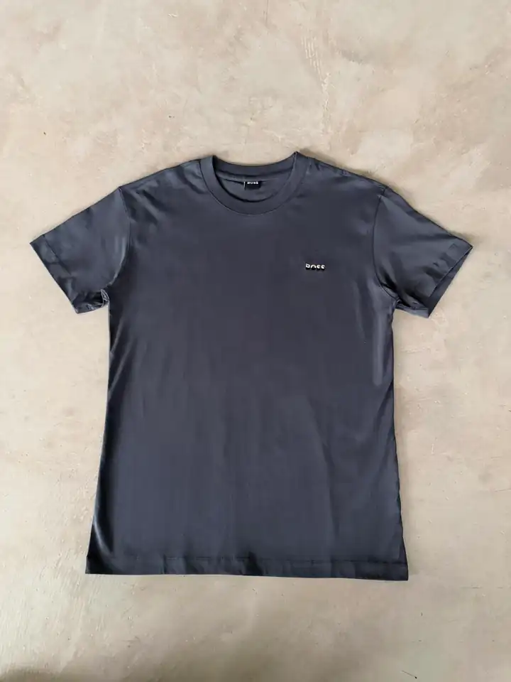 Sol Göğüs Logo Nakışlı Basic T-Shirt - Gri