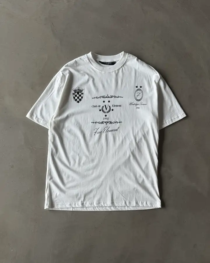 Göğüs Baskılı Basic T-Shirt