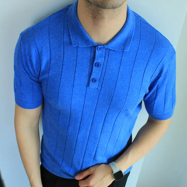 Çizgili 3 Düğmeli Polo Yaka