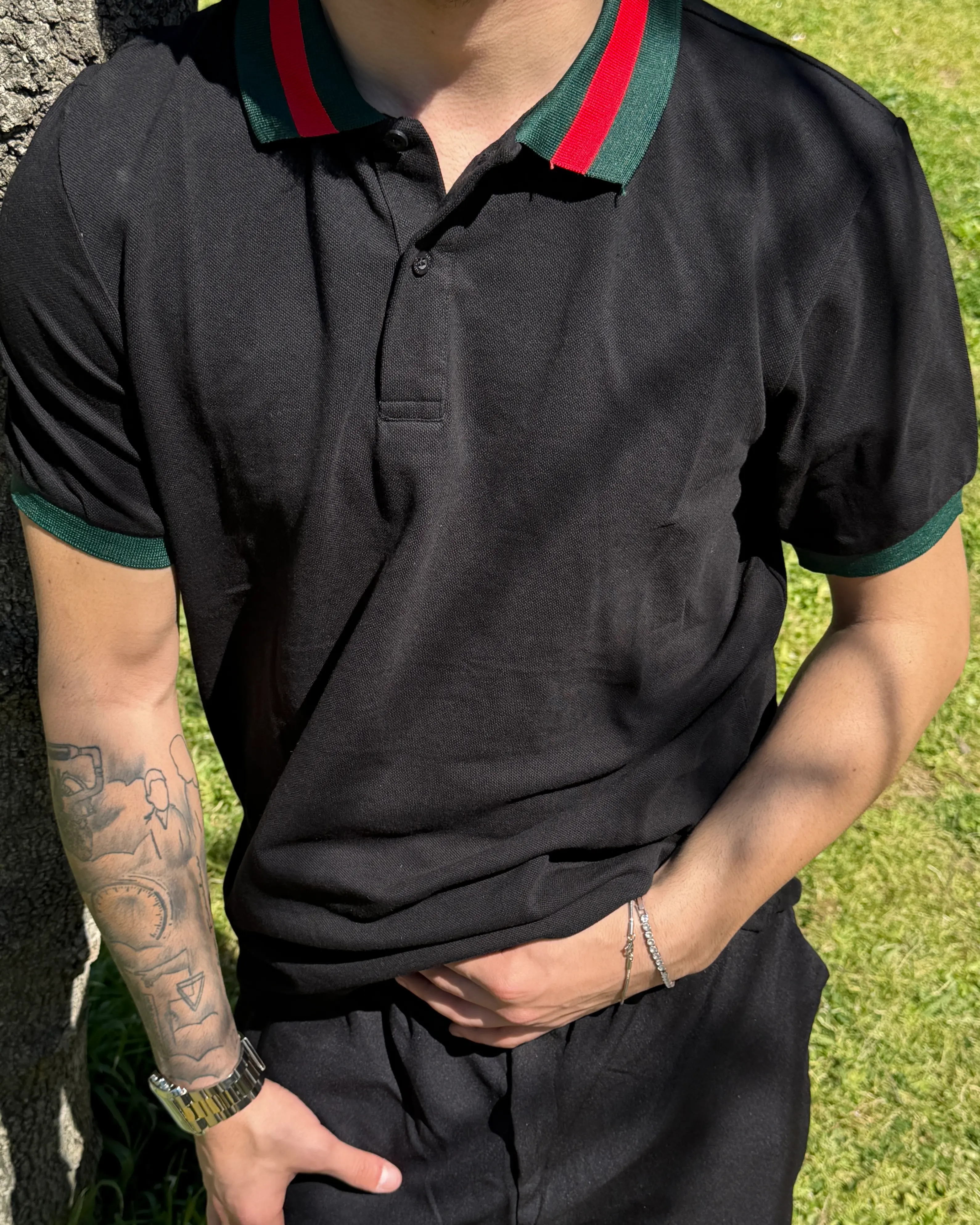 Kırmızı & Yeşil Polo Yaka T-Shirt