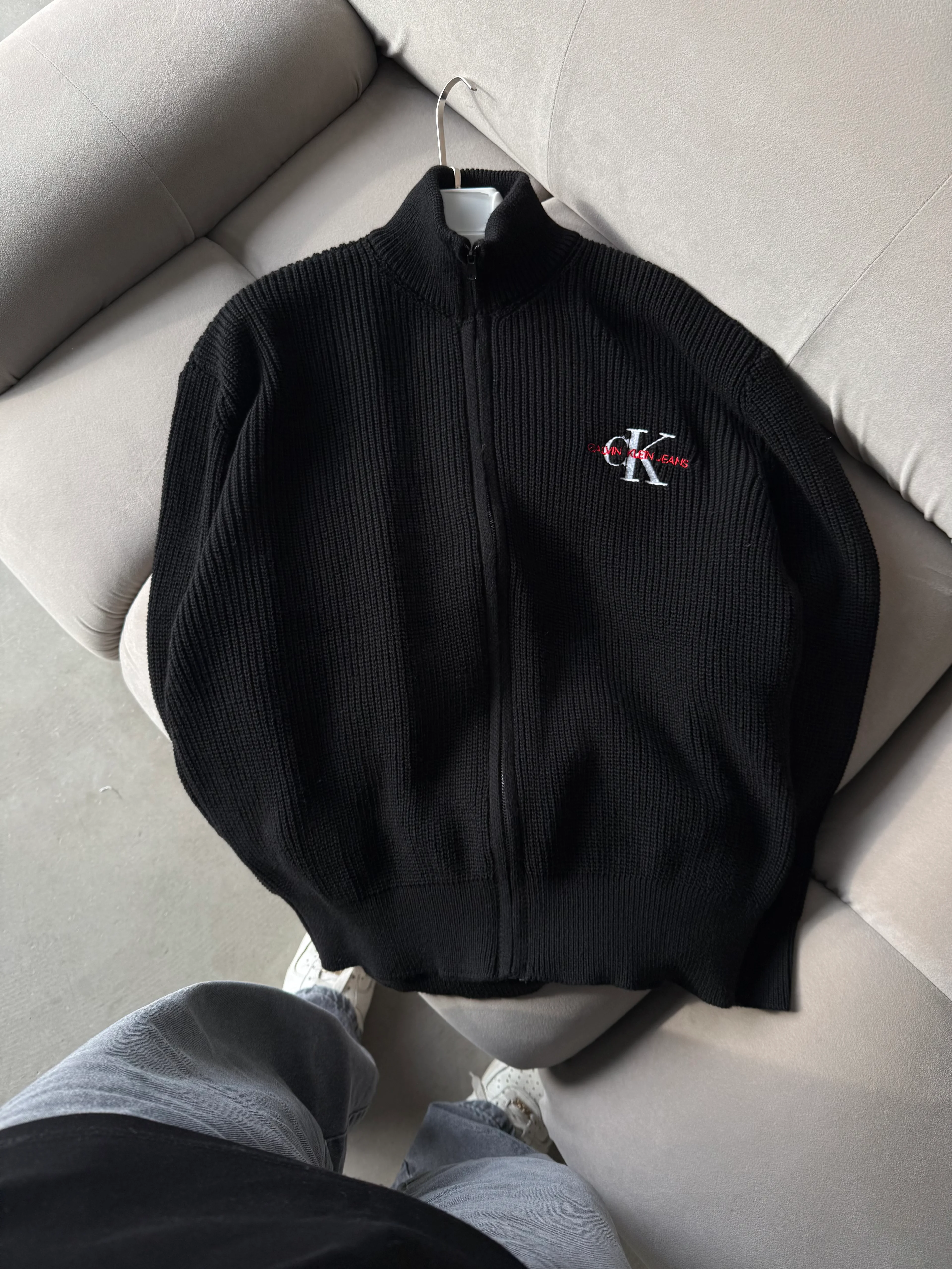 CK Extra Premium Fermuarlu Triko - Siyah