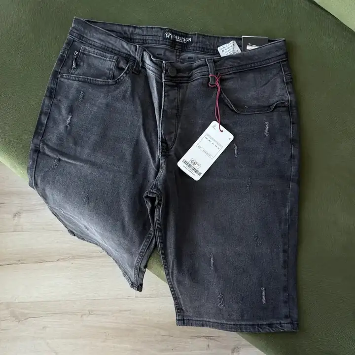 Kot Şort - Açık Siyah