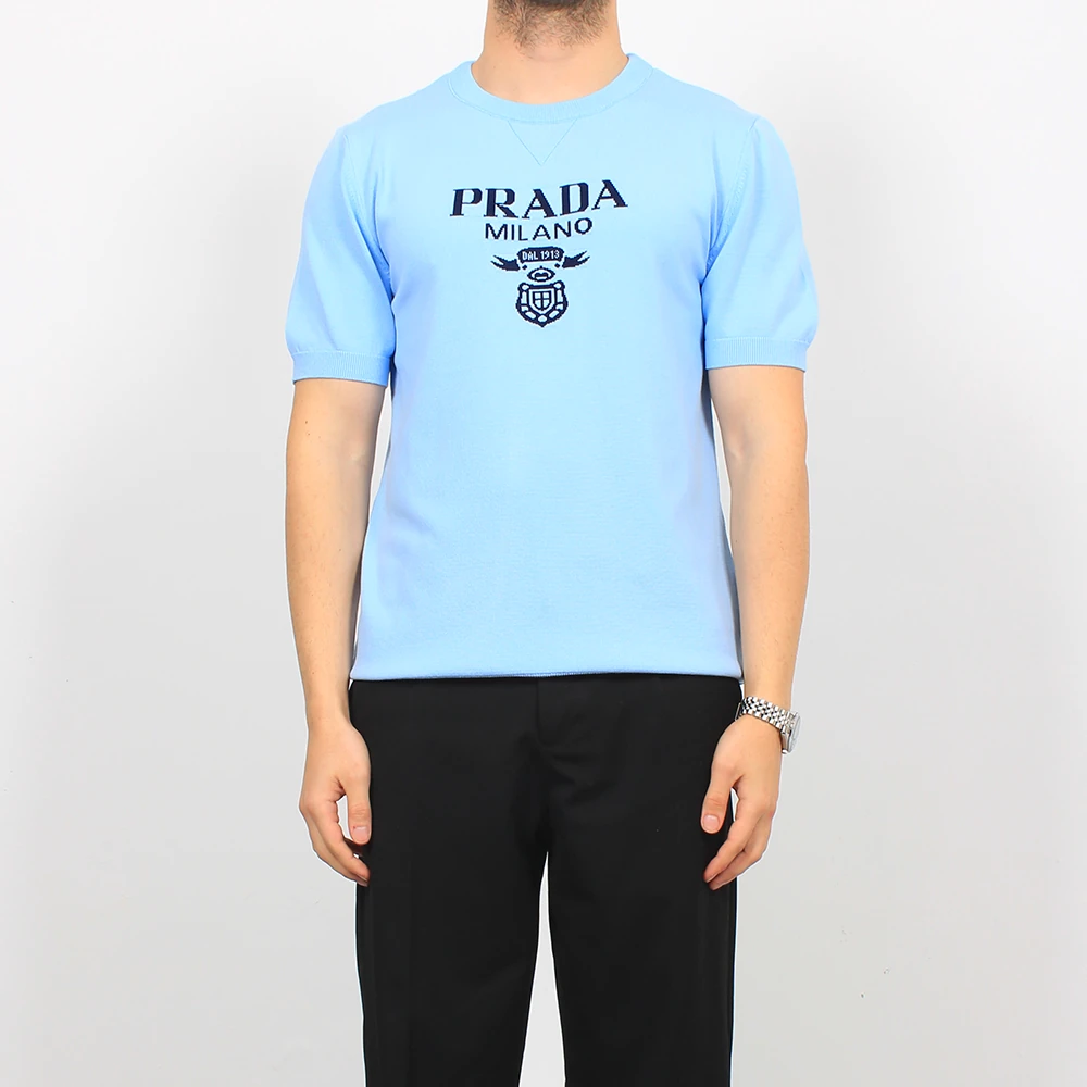 Göğüs Logo Detay Baskılı Triko T-Shirt