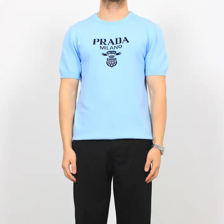 Göğüs Logo Detay Baskılı Triko T-Shirt