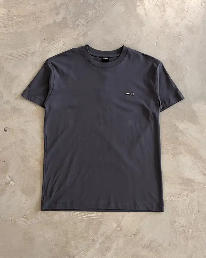 Sol Göğüs Logo Nakışlı Basic T-Shirt - Antrasit