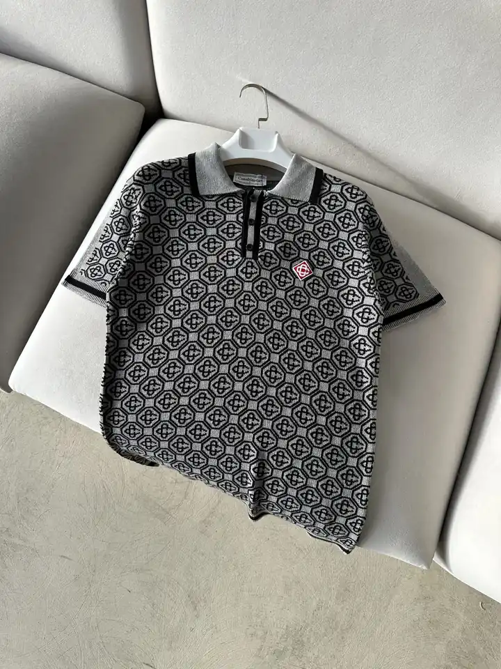 Desenli Polo Yaka Triko T-Shirt – Gri & Yeşil | Modern ve Şık Erkek Stili