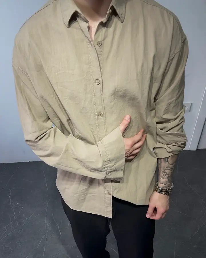 Ham Keten Oversize Gömlek