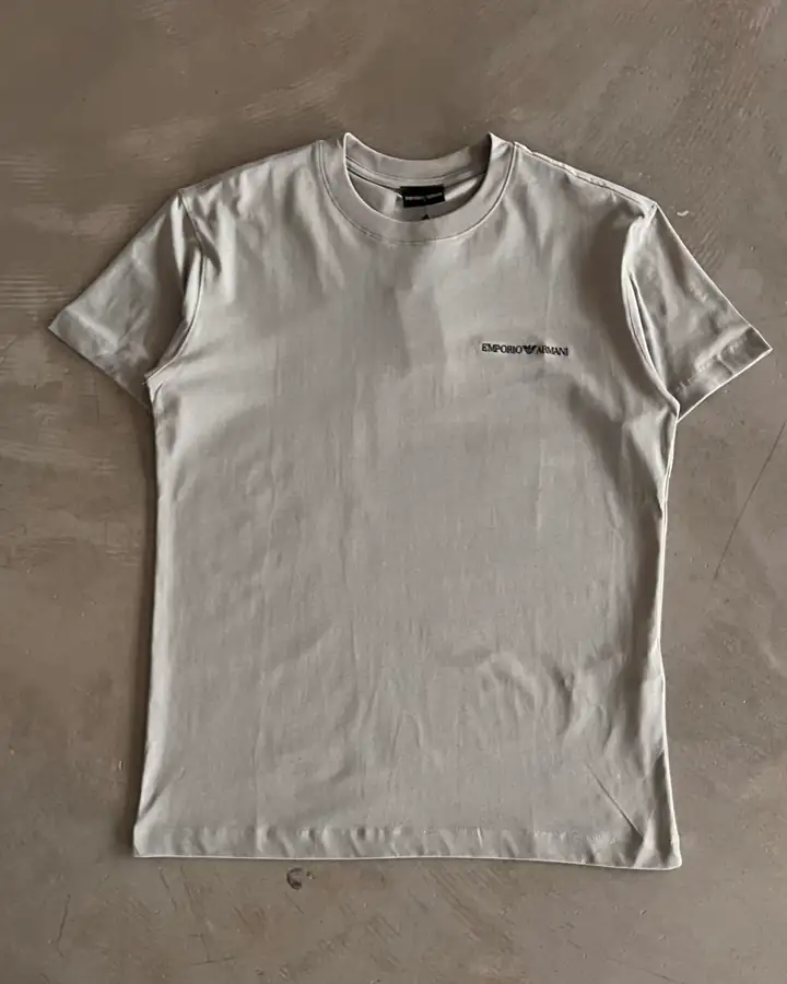 Sol Göğüs Nakış Detaylı T-Shirt - Gri