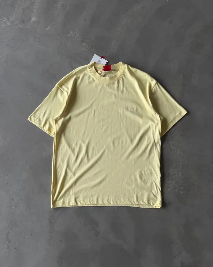 Sol Göğüs Logo Nakışlı Basic T-Shirt - Sarı