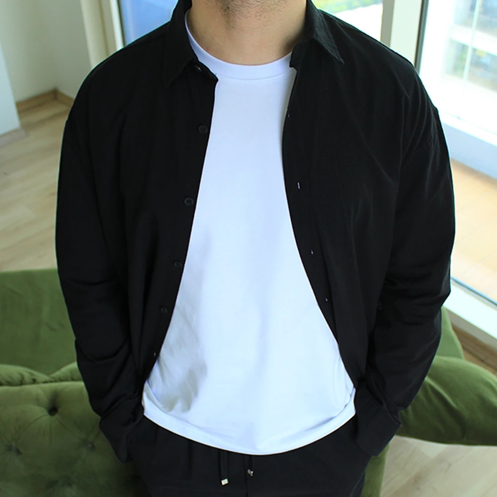 Keten Uzun Kollu Relax Fit Gömlek Takım