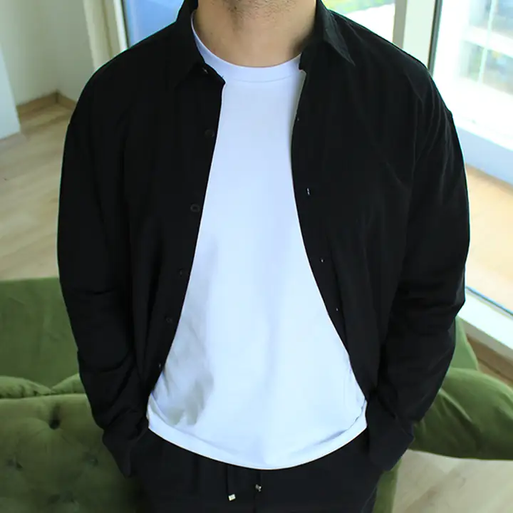 Keten Uzun Kollu Relax Fit Gömlek Takım