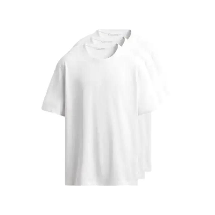 3'lü Relaxed Fit Basic Tshirt  - Beyaz