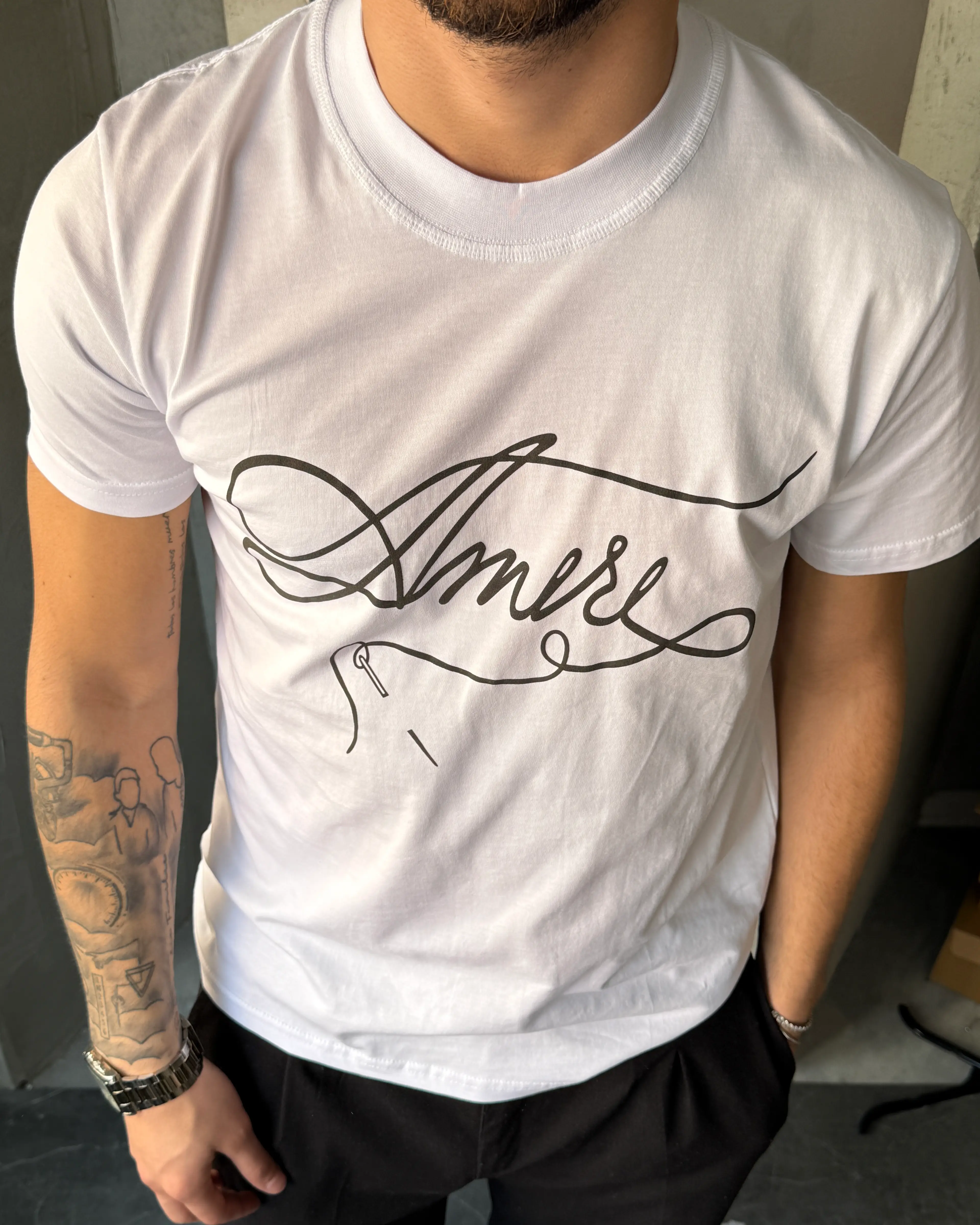 İğne İplik Logo Baskılı Basic T-Shirt