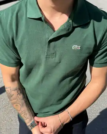 Sol Göğüs Yeşil Logo Nakışlı Polo Yaka T-Shirt - Yeşil