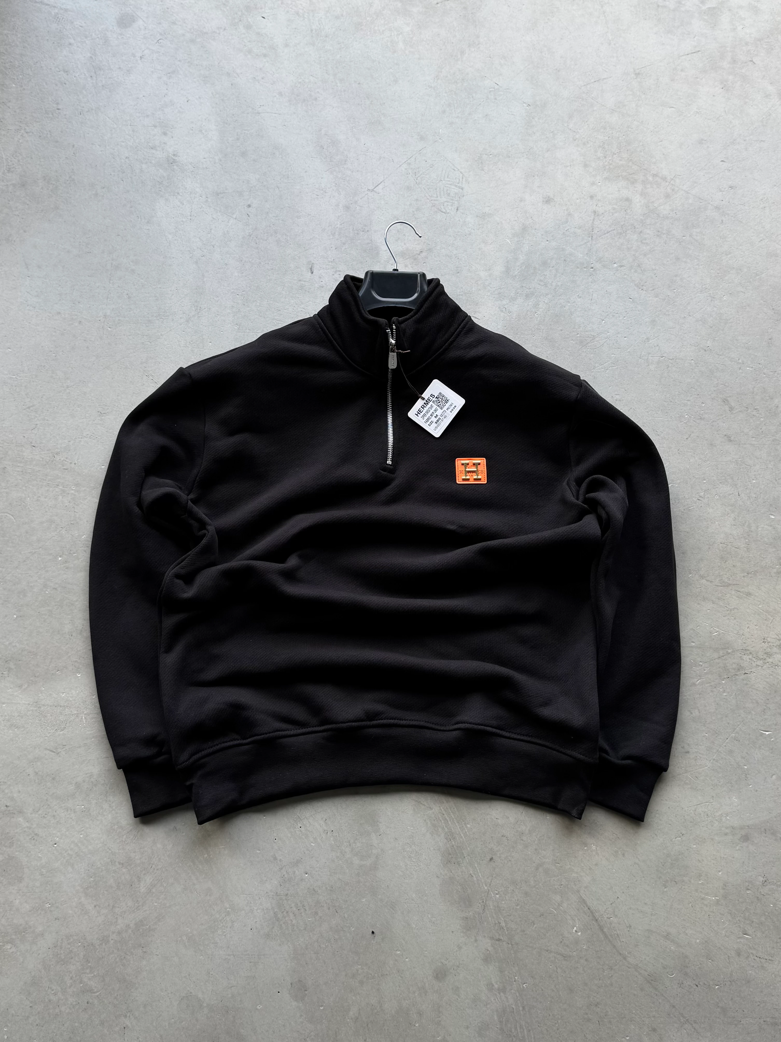 HM Premium Yarım Fermuar Sweatshirt - Siyah