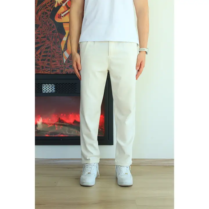 Standart Kalıp Kumaş Pantolon - Beyaz