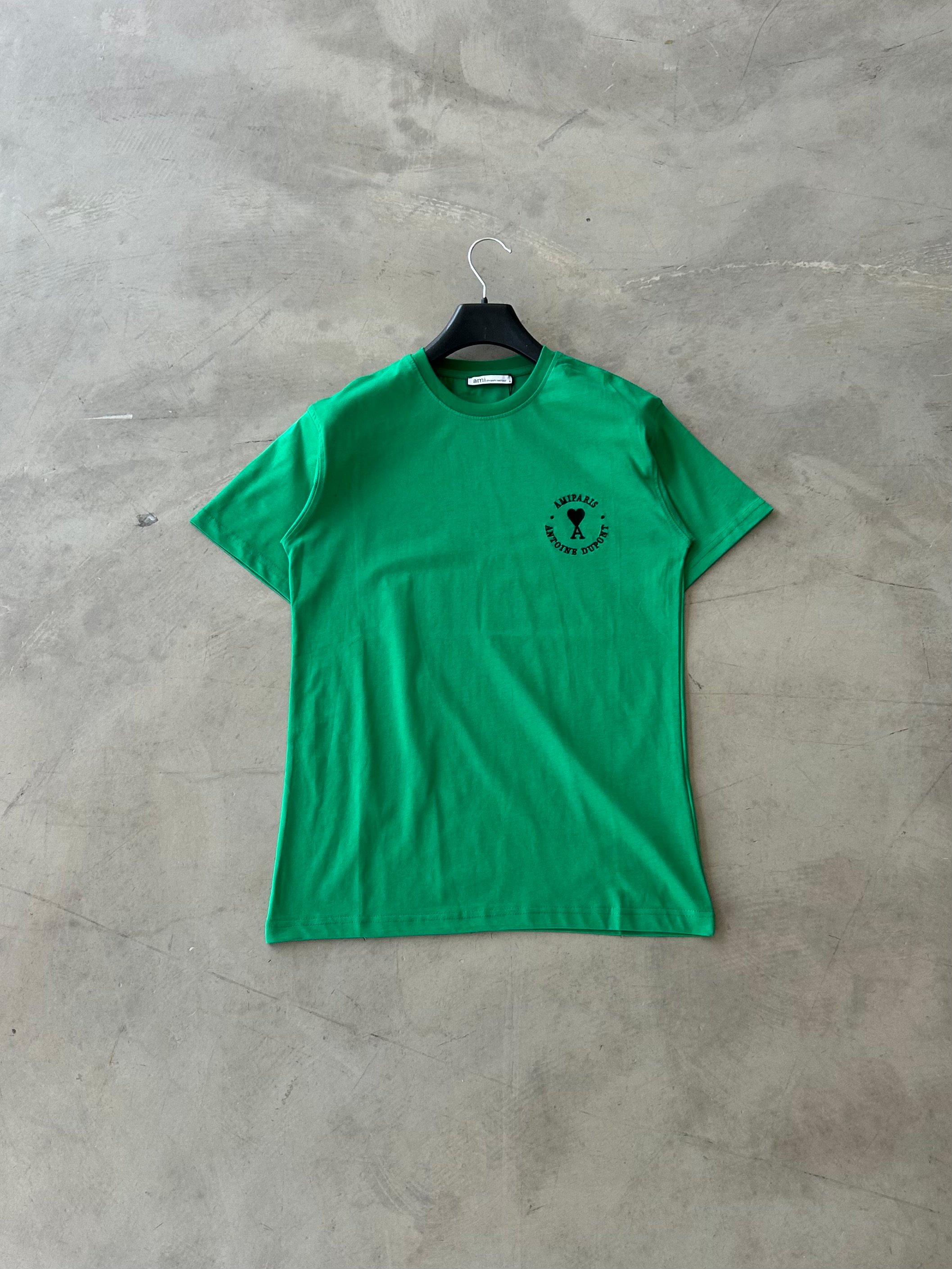 A. Paris Nakışlı Premium Basic Tshirt - Yeşil
