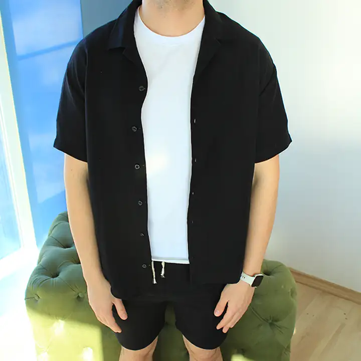 Kısa Kollu Keten Takım