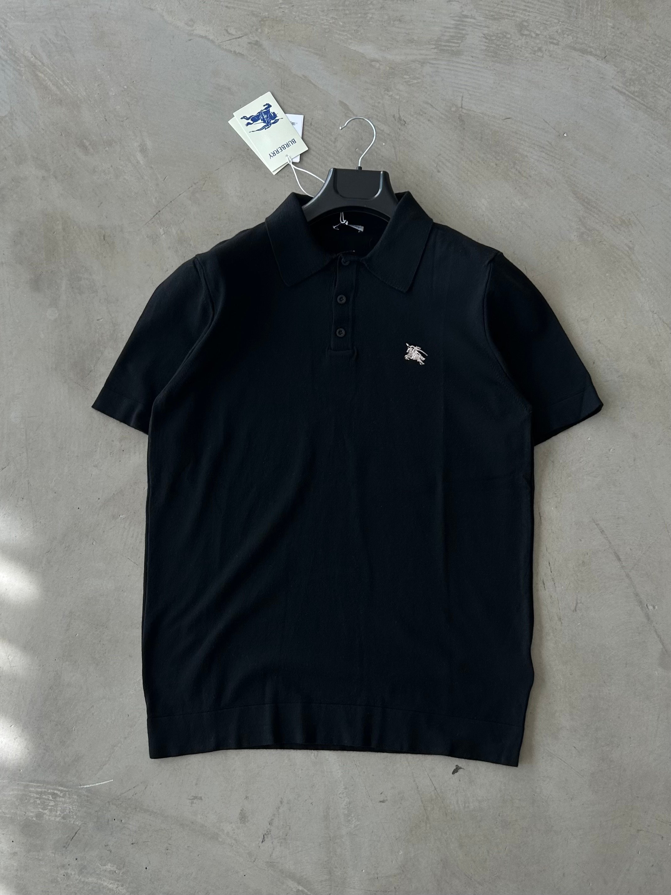 BRBRY Logo Nakışlı Polo Yaka Tshirt - Siyah