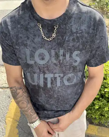 Zincir Detaylı Tıkamalı T-Shirt - Lacivert