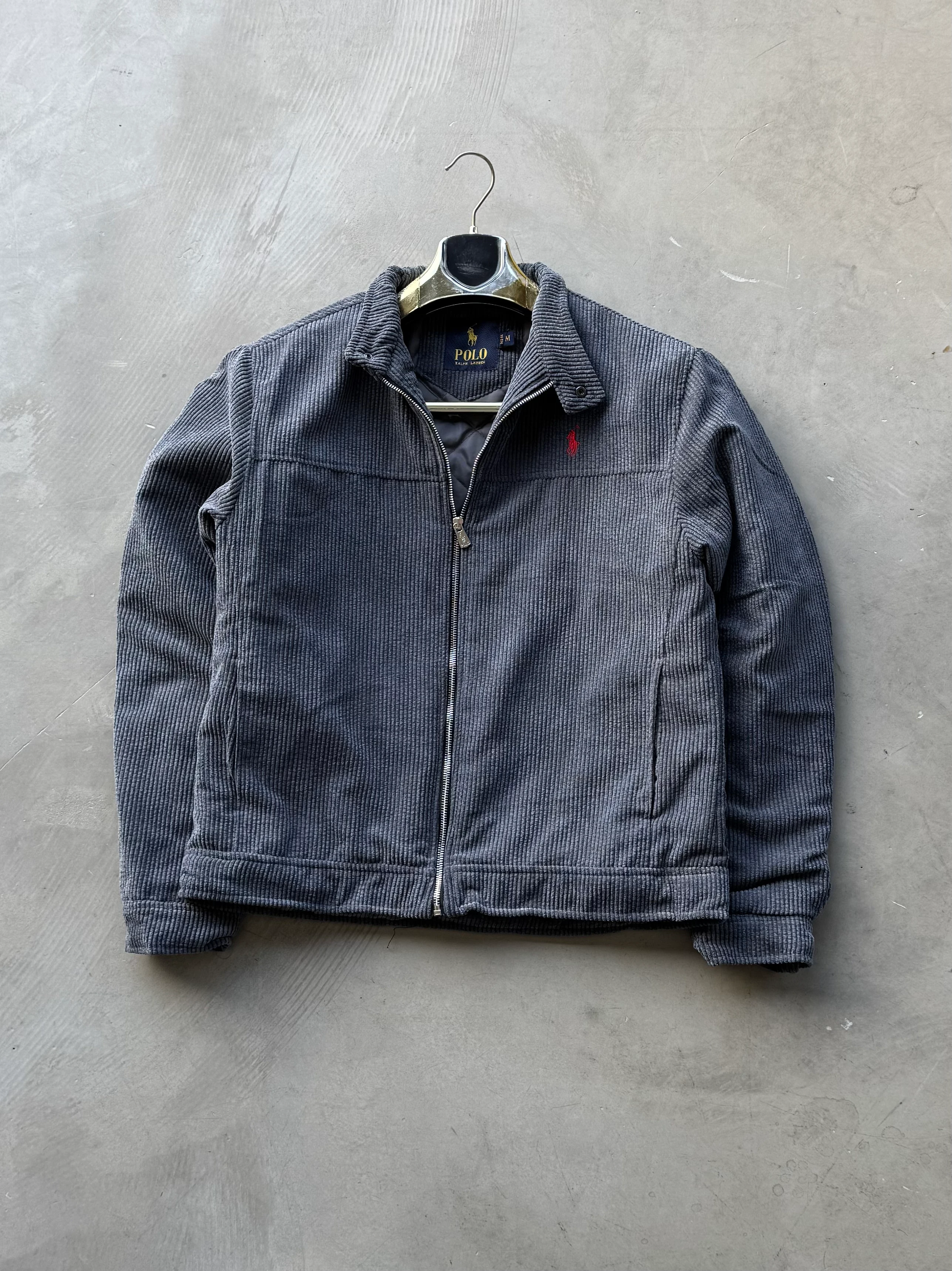 PRL Nakışlı Kadife Kumaş Premium Jacket - Gri